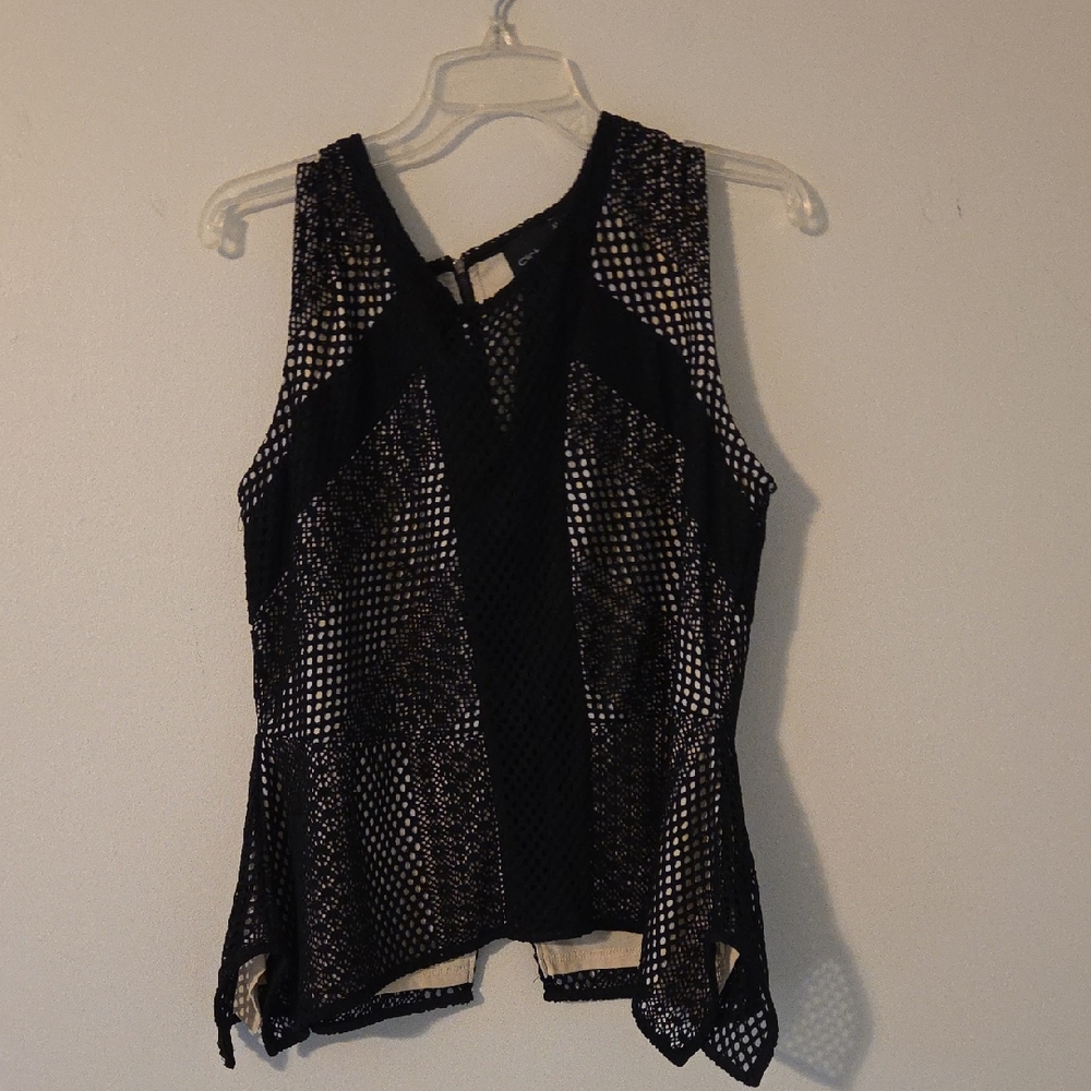 Chic Black Mesh Tank Top